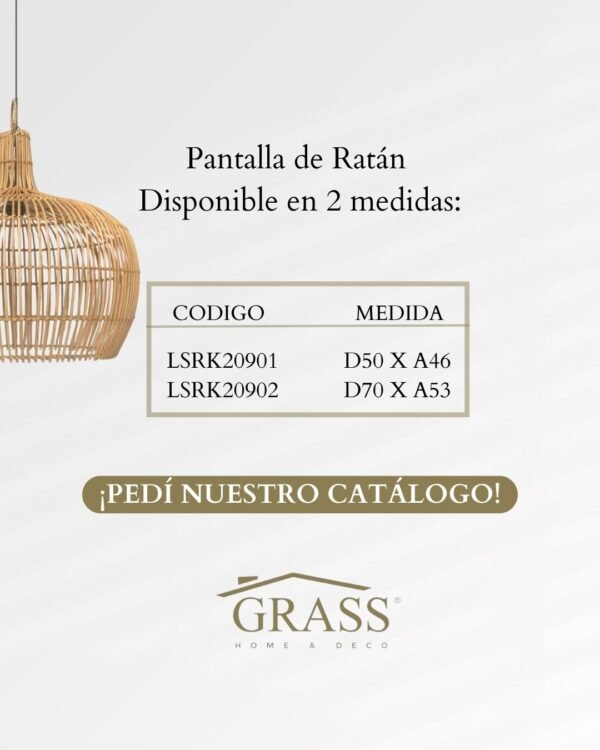 Pantalla de Ratán Baris 50x46 - Image 2