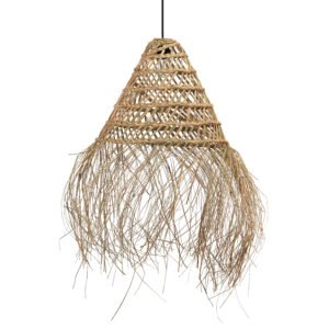 pantalla para lampara de techo grande amplia seagrass bambu