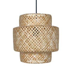 - Articulo: AMARA 50 - LSB66002 - Material: Bambú de 3 anillos. - Color: Natural - Medidas: 50 cm de diámetro por 50 cm de alto - Origen: Vietnam. - Cable, portalámpara y lampara: No Incluido.